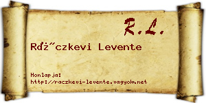 Ráczkevi Levente névjegykártya